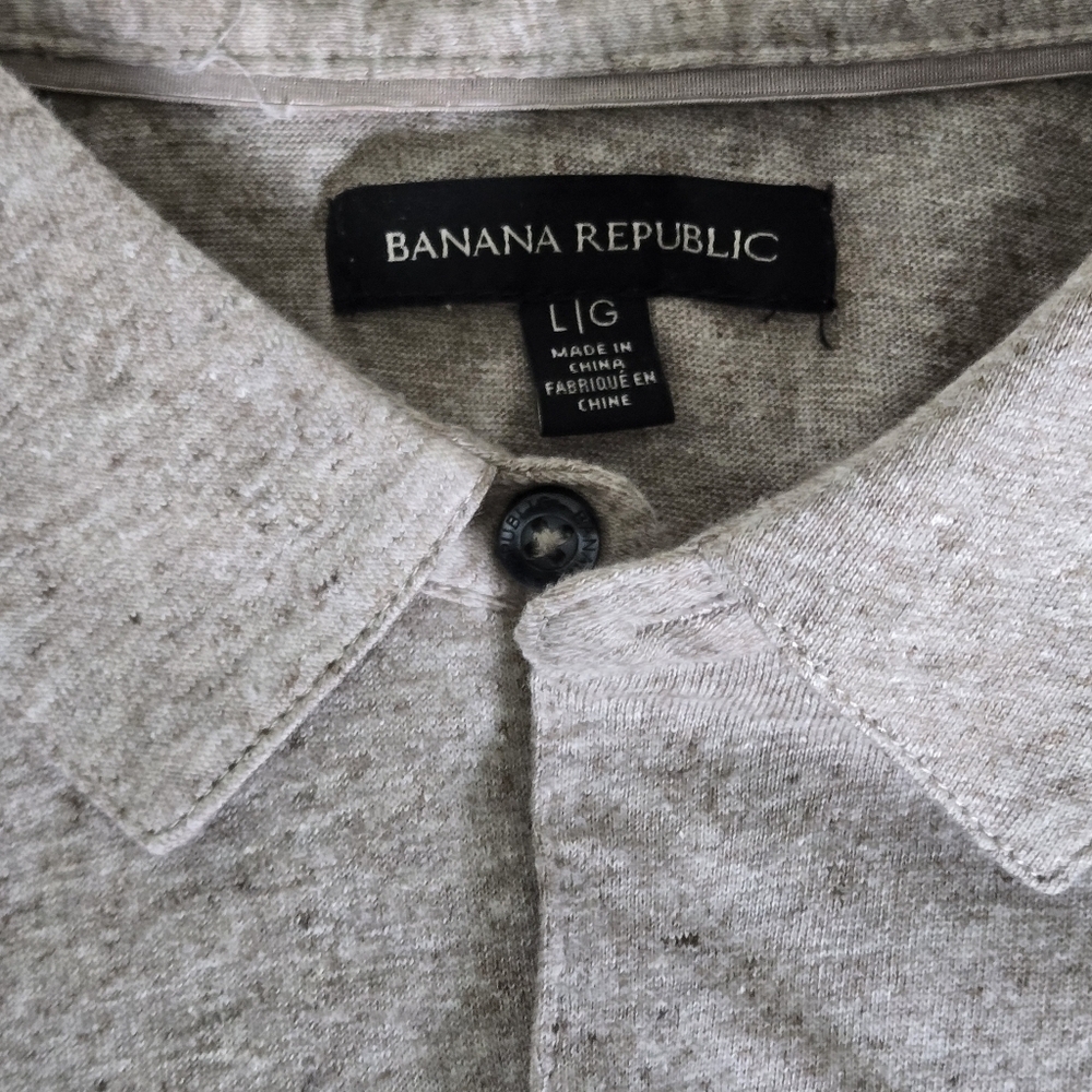 Banana Republic Men's Beige Large Short Sleeve Button Up Shirt - Picture 11 of 13